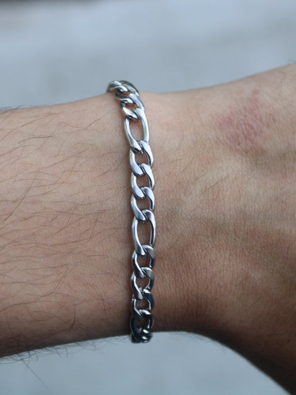 5mm Figaro Link Bracelet 7 Inch Stainless Steel